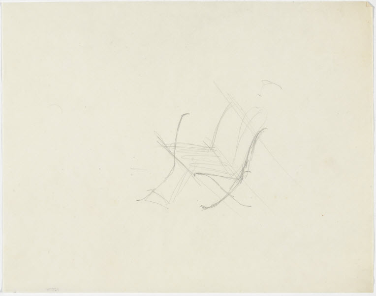 Ludwig Mies van der Rohe. Barcelona Chair (Perspective sketch). c.1929