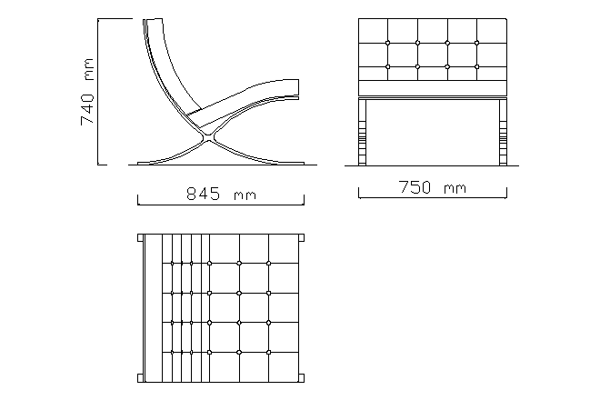 Medidas silla barcelona